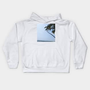 Beautiful palm trees in the ocean Kids Hoodie